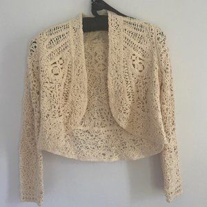 100% Cotton Crochet Cardigan Angel of the North Size Small